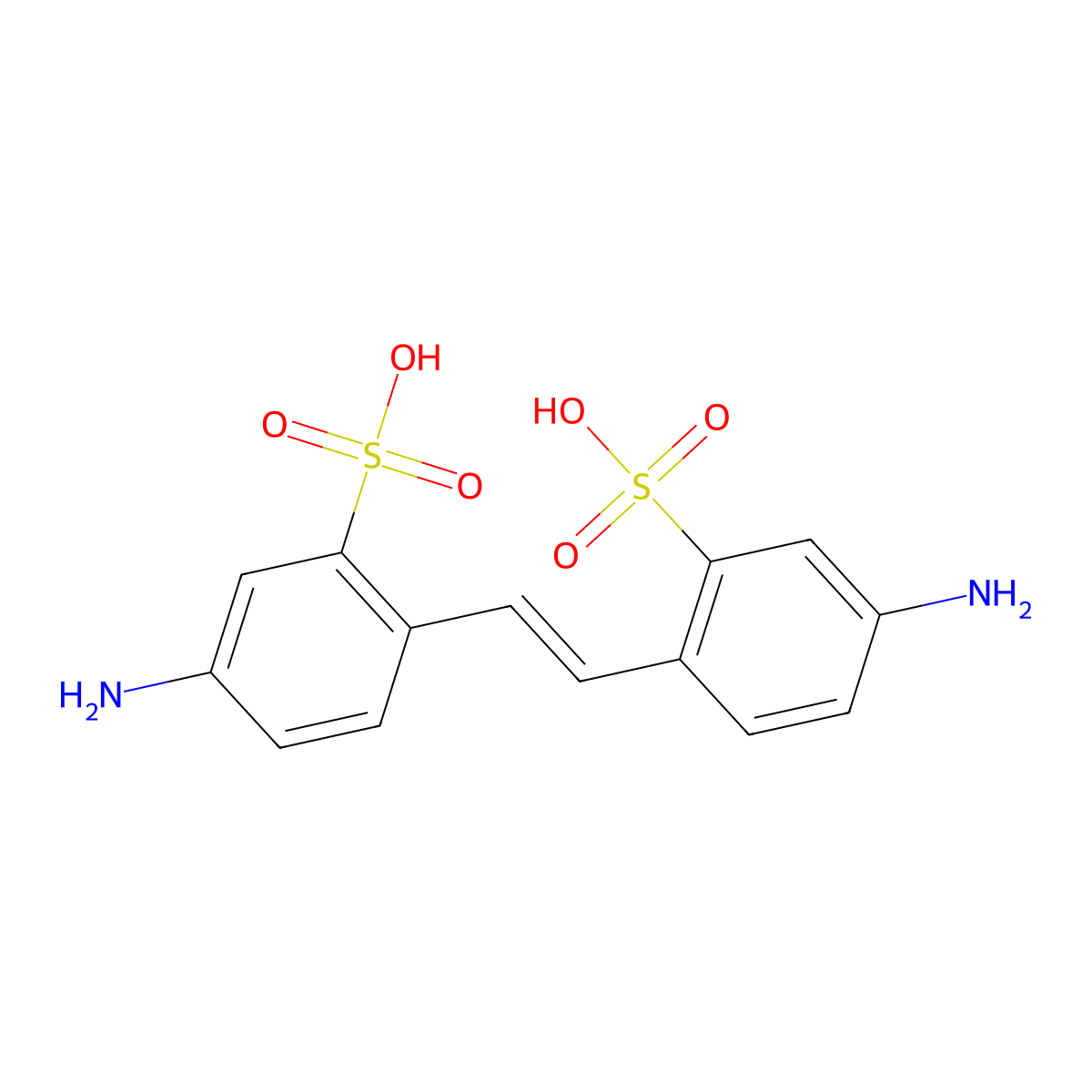 Diaminostilbenedisulfonic acid molecular structure, CAS 81-11-8
