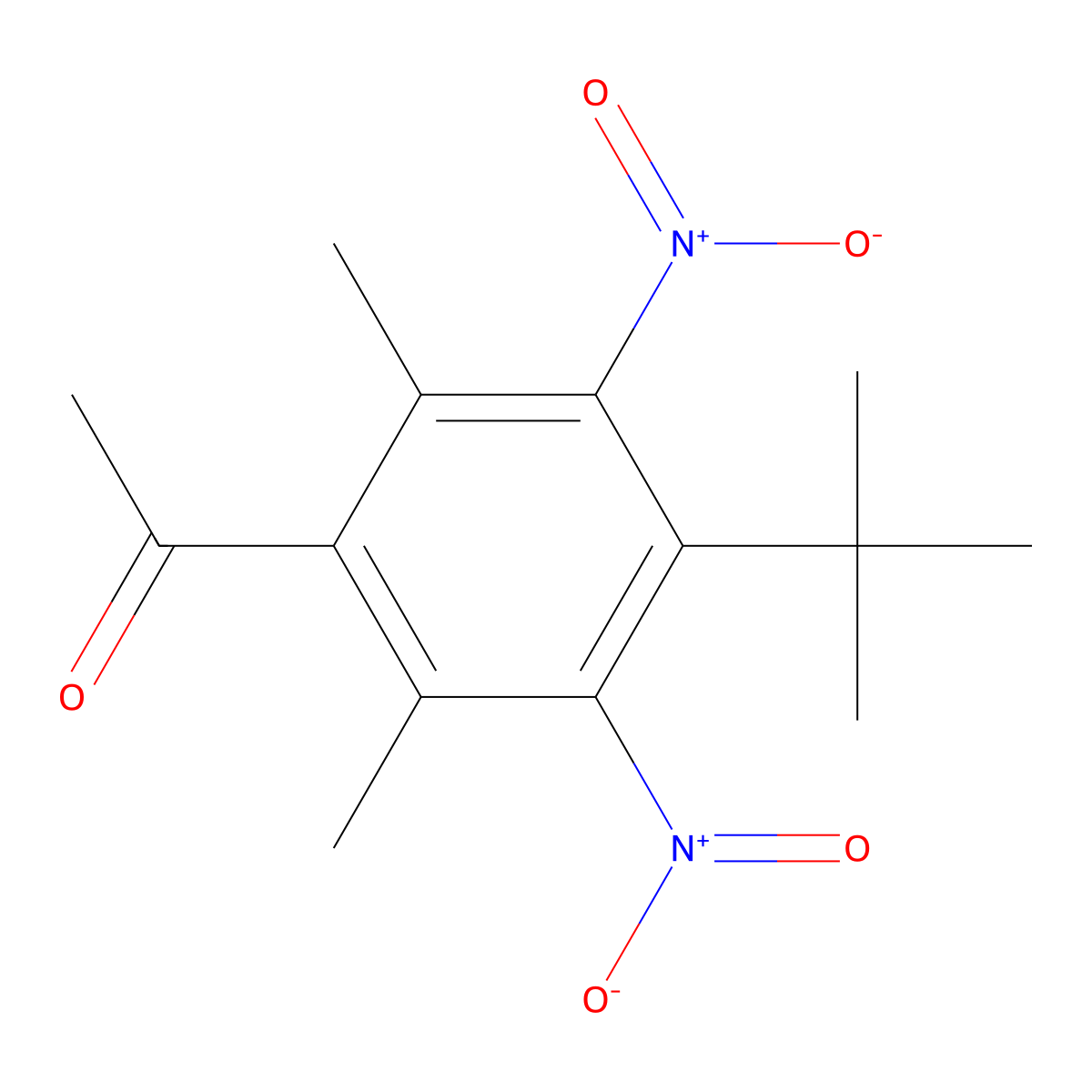 Musk ketone molecular structure, CAS 81-14-1