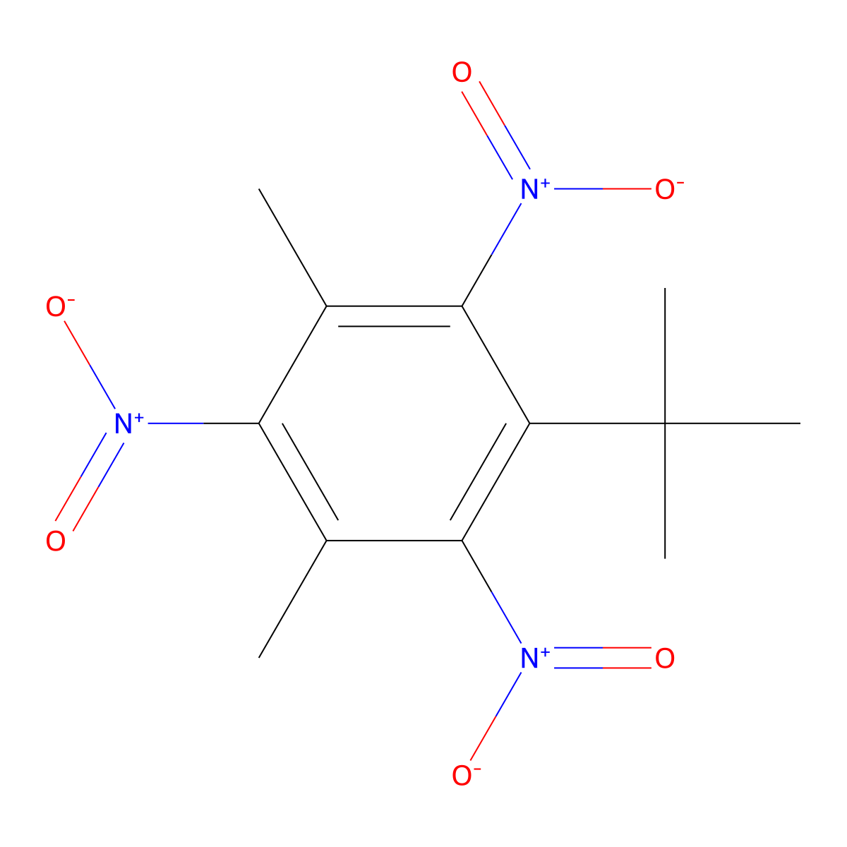 Musk Xylene molecular structure, CAS 81-15-2