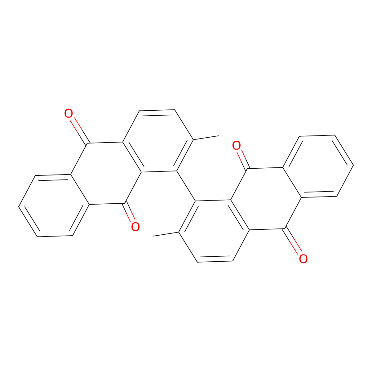 2,2'-Dimethyl-1,1'-bianthraquinone molecular structure, CAS 81-26-5