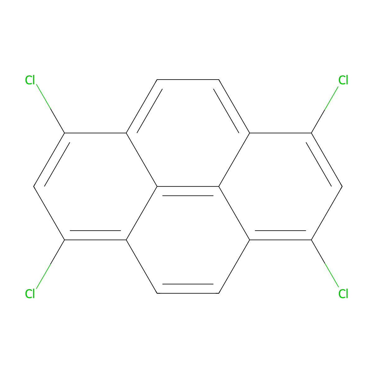 Pyrene, 1,3,6,8-tetrachloro- molecular structure, CAS 81-29-8