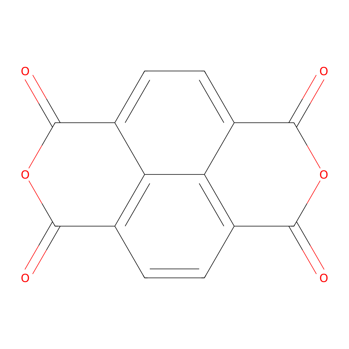 Naphthalenetetracarboxylic dianhydride molecular structure, CAS 81-30-1