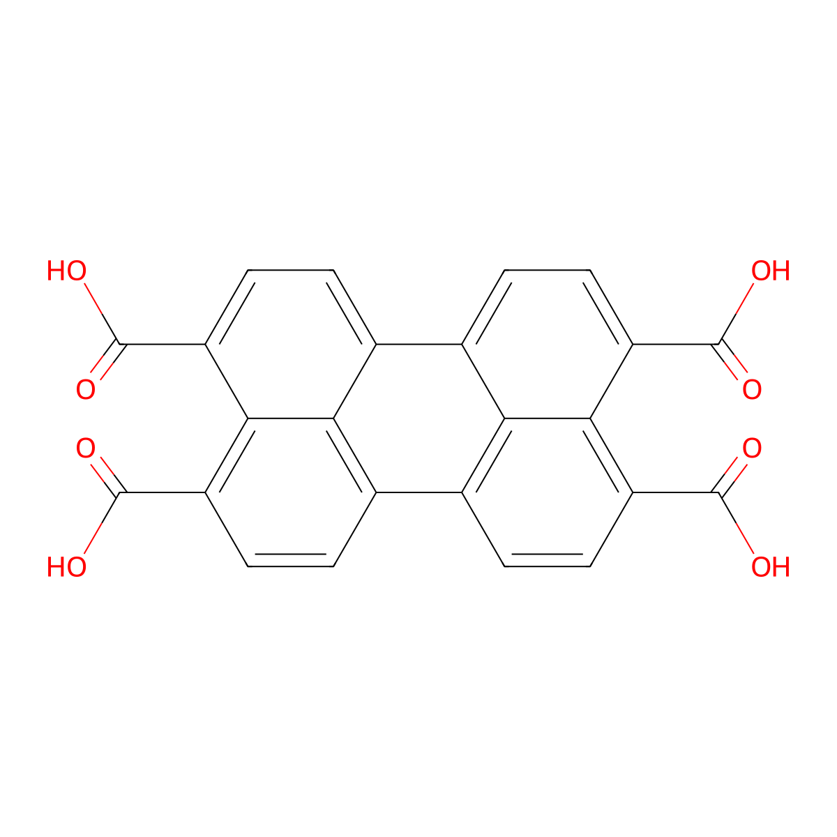 3,4,9,10-Perylenetetracarboxylic acid molecular structure, CAS 81-32-3