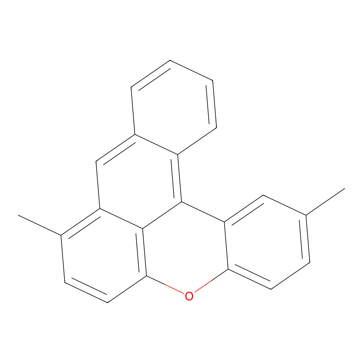 2,8-Dimethylnaphtho[3,2,1-kl]xanthene molecular structure, CAS 81-37-8