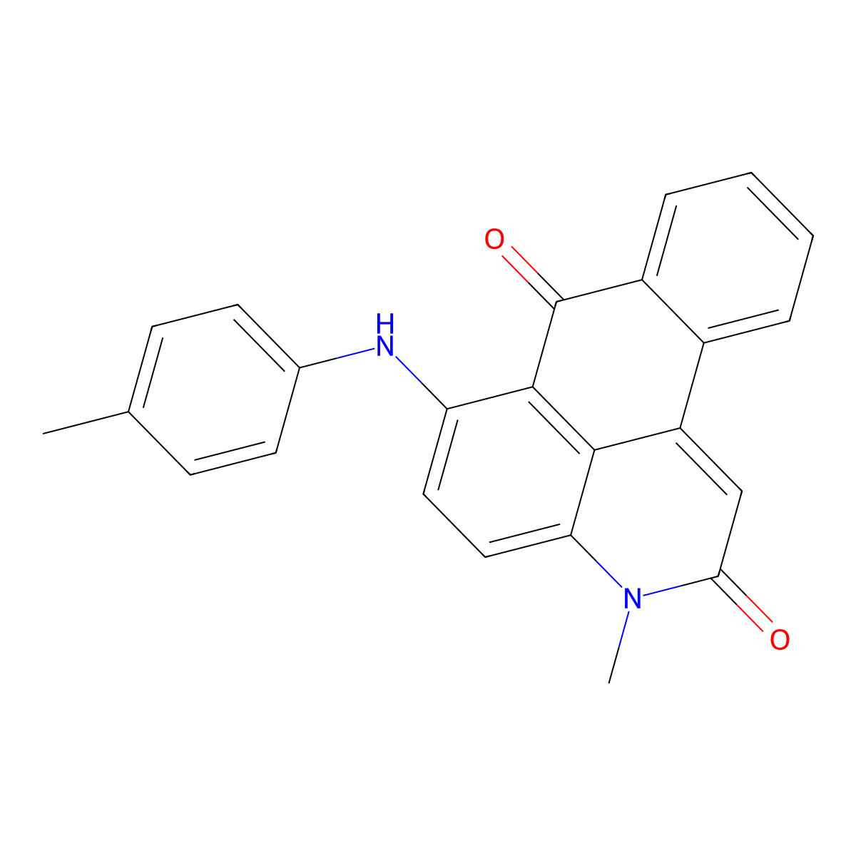 3-methyl-6-(p-toluidino)-3H-dibenz[f,ij]isoquinoline-2,7-dione molecular structure, CAS 81-39-0