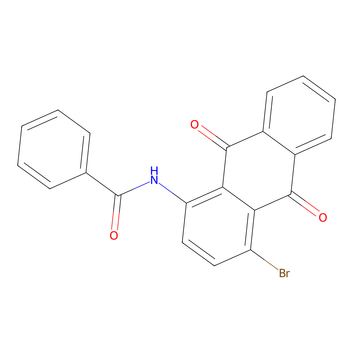 Benzamide, N-(4-bromo-9,10-dihydro-9,10-dioxo-1-anthracenyl)- molecular structure, CAS 81-44-7