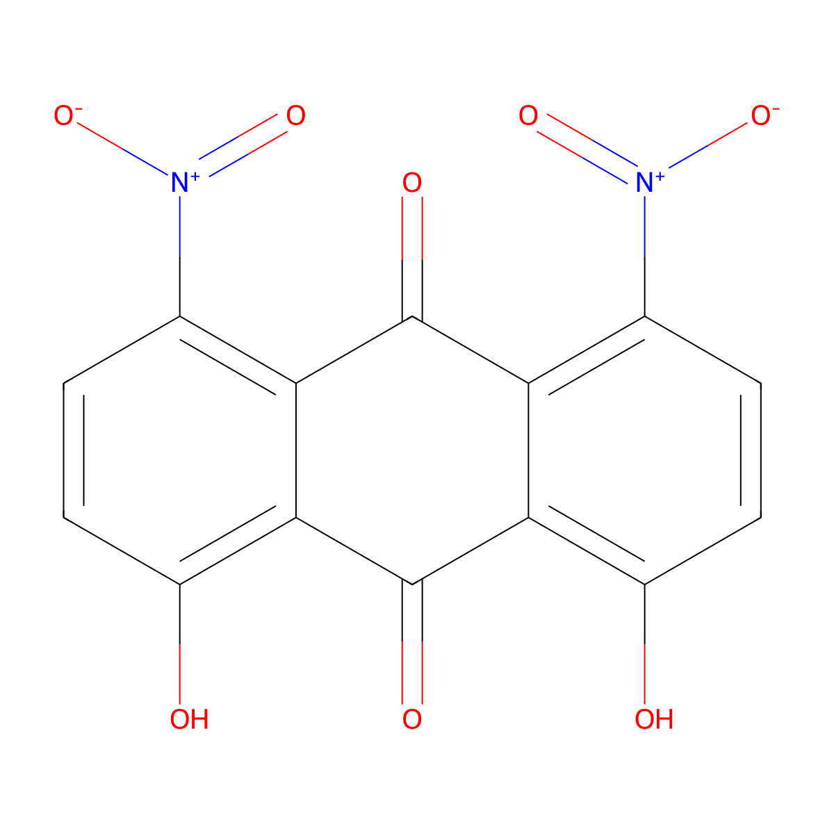 1,8-Dinitro-4,5-dihydroxyanthraquinone molecular structure, CAS 81-55-0