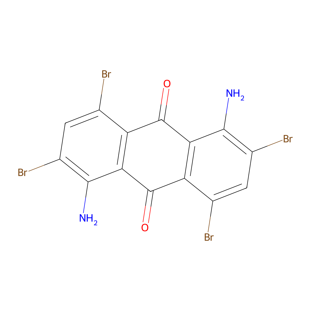 1,5-Diamino-2,4,6,8-tetrabromoanthraquinone molecular structure, CAS 81-56-1