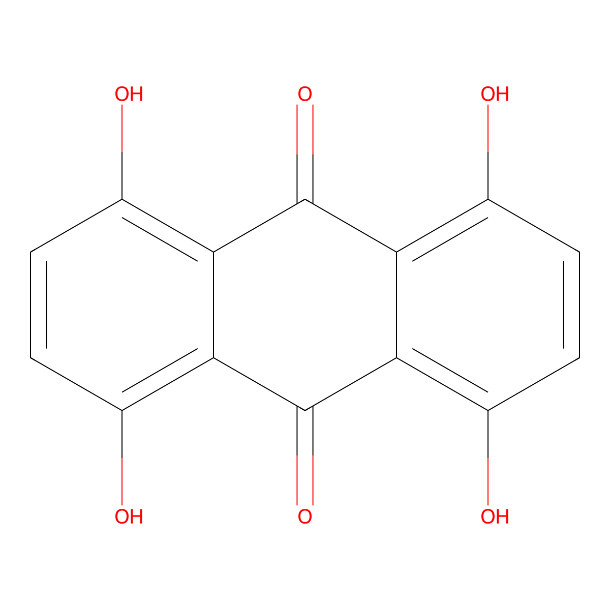 1,4,5,8-Tetrahydroxy-9,10-anthracenedione molecular structure, CAS 81-60-7