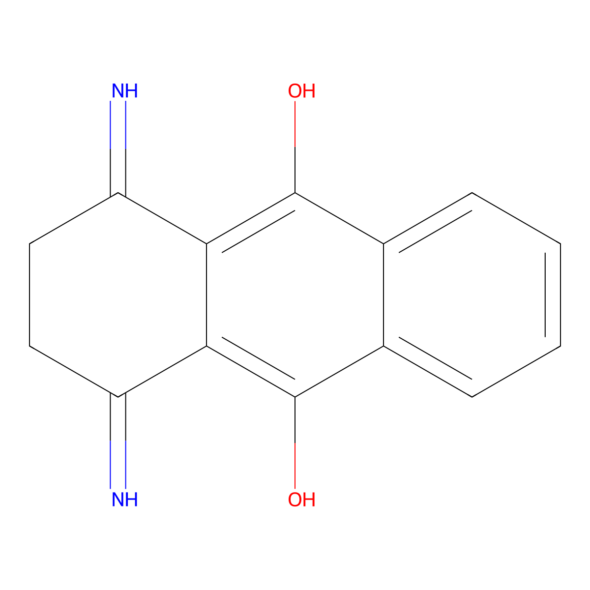 1,4-Diamino-2,3-dihydroanthraquinone molecular structure, CAS 81-63-0