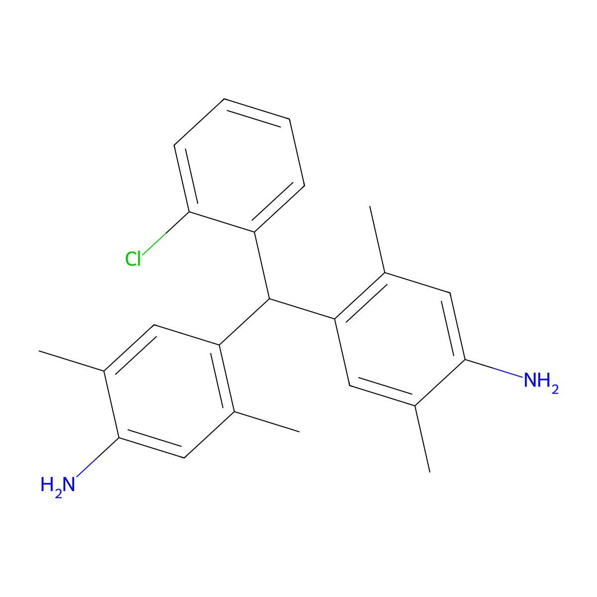Benzenamine, 4,4'-((2-chlorophenyl)methylene)bis(2,5-dimethyl- molecular structure, CAS 81-71-0