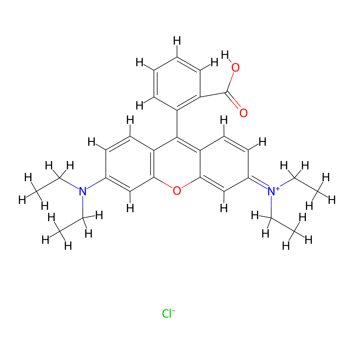 Rhodamine B molecular structure, CAS 81-88-9