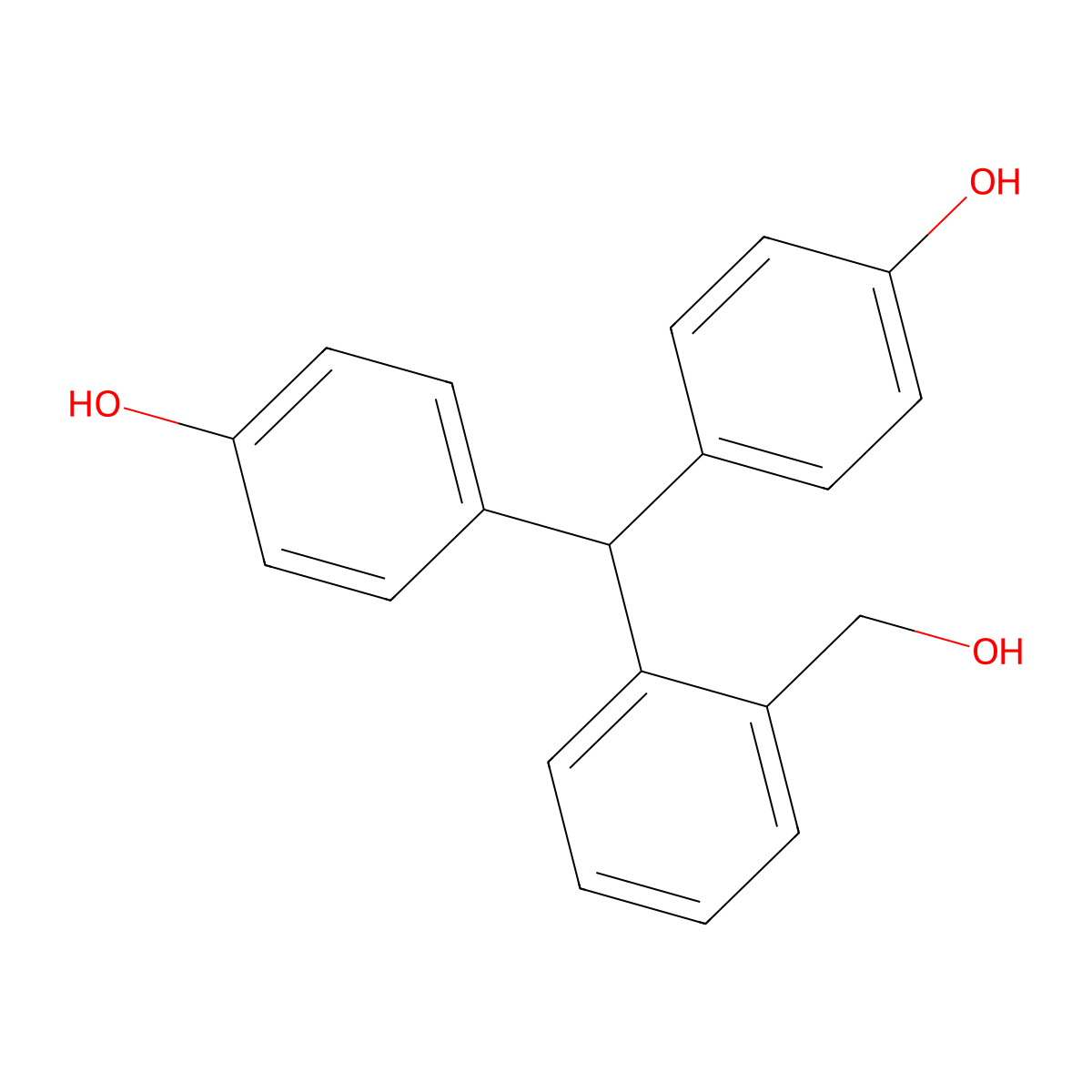 2-(Bis(4-hydroxyphenyl)methyl)benzenemethanol molecular structure, CAS 81-92-5