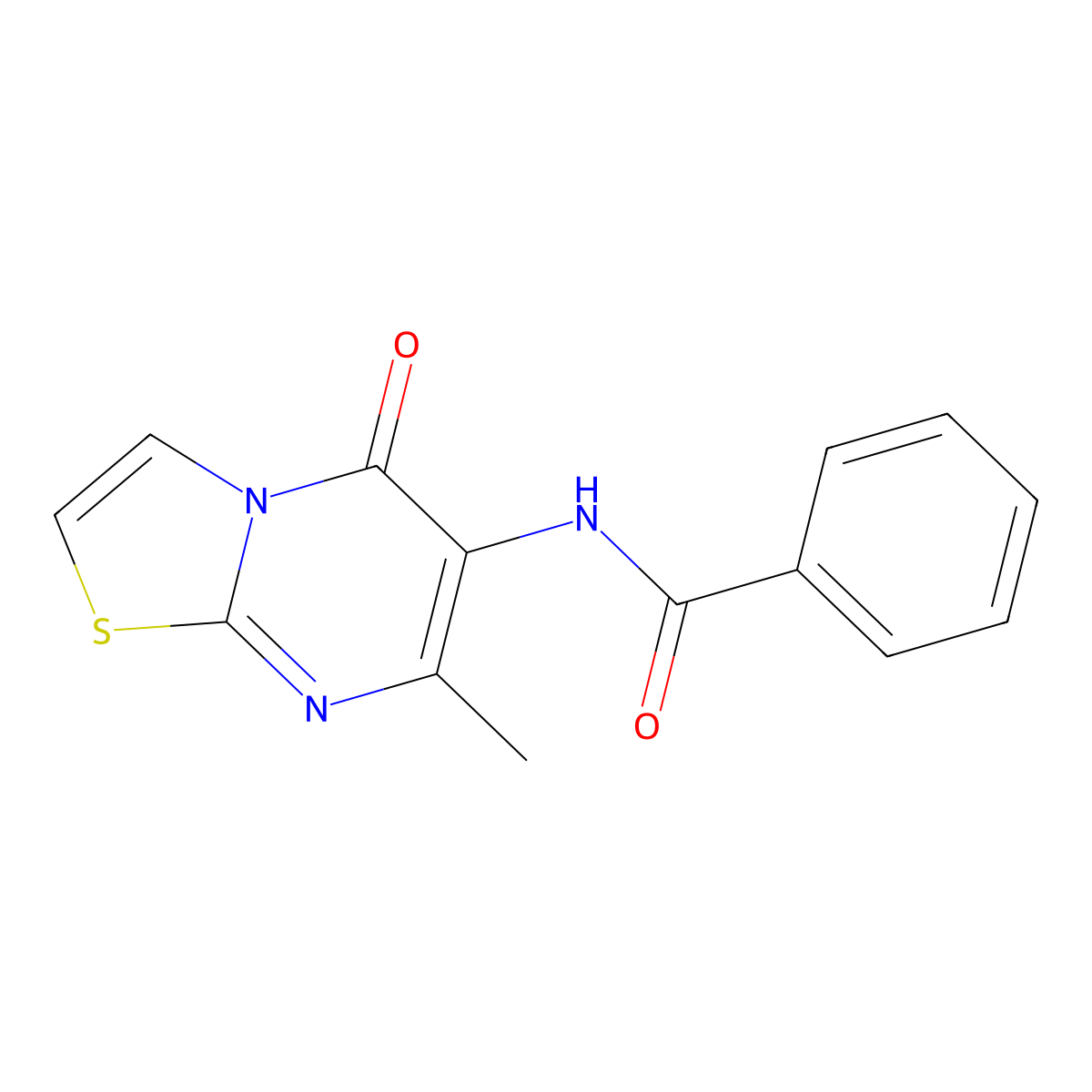 N-{7-methyl-5-oxo-5H-[1,3]thiazolo[3,2-a]pyrimidin-6-yl}benzamide molecular structure, CAS 81000-08-0