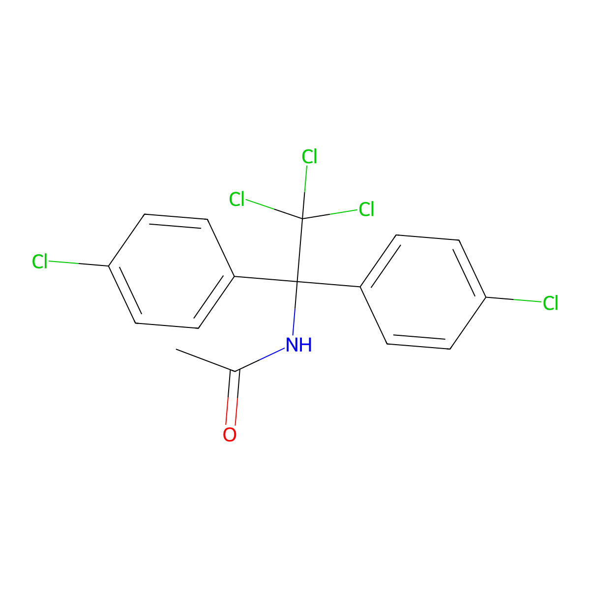N-[2,2,2-trichloro-1,1-bis(4-chlorophenyl)ethyl]acetamide molecular structure, CAS 81012-95-5