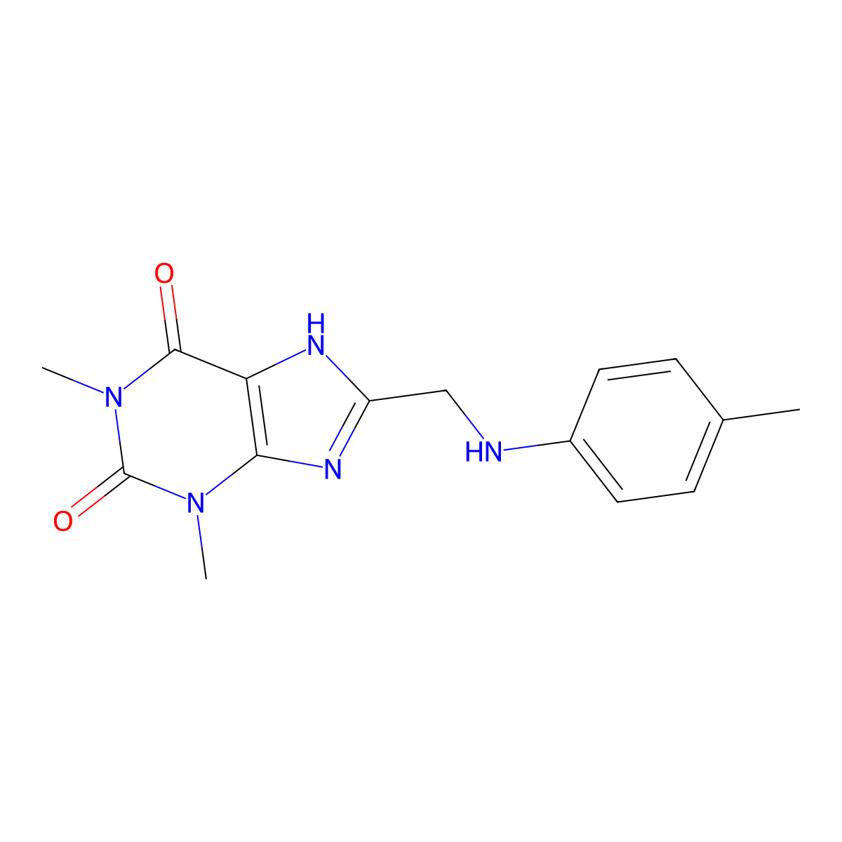 1,3-dimethyl-8-[(4-methylanilino)methyl]-7H-purine-2,6-dione molecular structure, CAS 81014-01-9