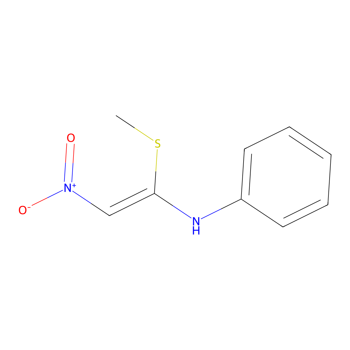 N-[1-(methylsulfanyl)-2-nitrovinyl]aniline molecular structure, CAS 81016-39-9