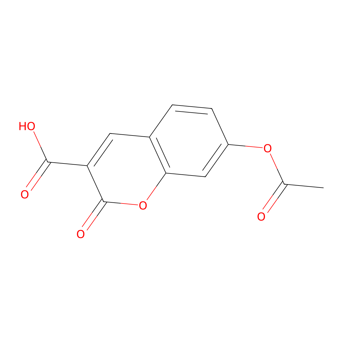 7-Acetoxycoumarin-3-carboxylic acid molecular structure, CAS 81017-23-4