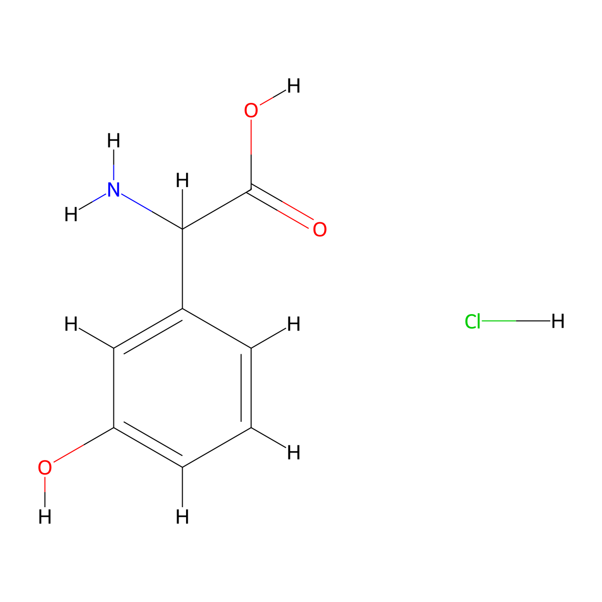2-Amino-2-(3-hydroxyphenyl)acetic acid hydrochloride molecular structure, CAS 81017-73-4
