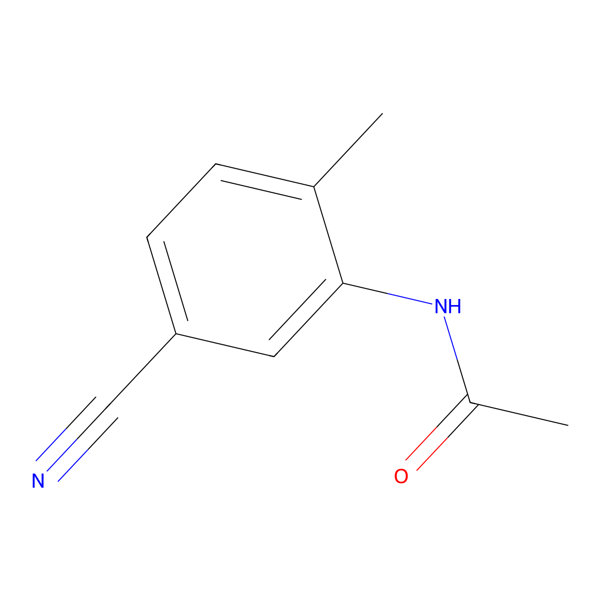 N-(5-cyano-2-methylphenyl)acetamide molecular structure, CAS 81018-31-7