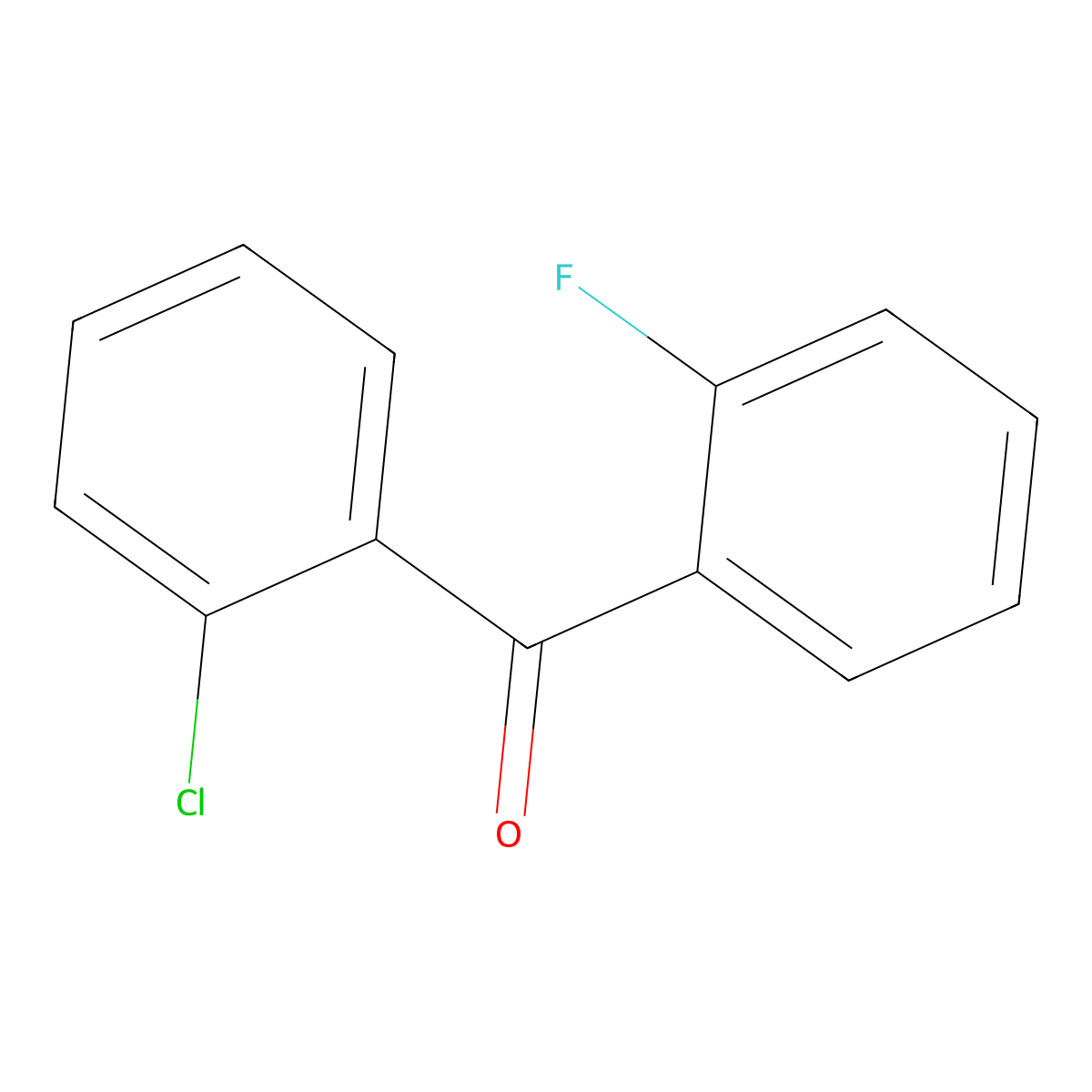 (2-Chlorophenyl)(2-fluorophenyl)methanone molecular structure, CAS 81018-63-5