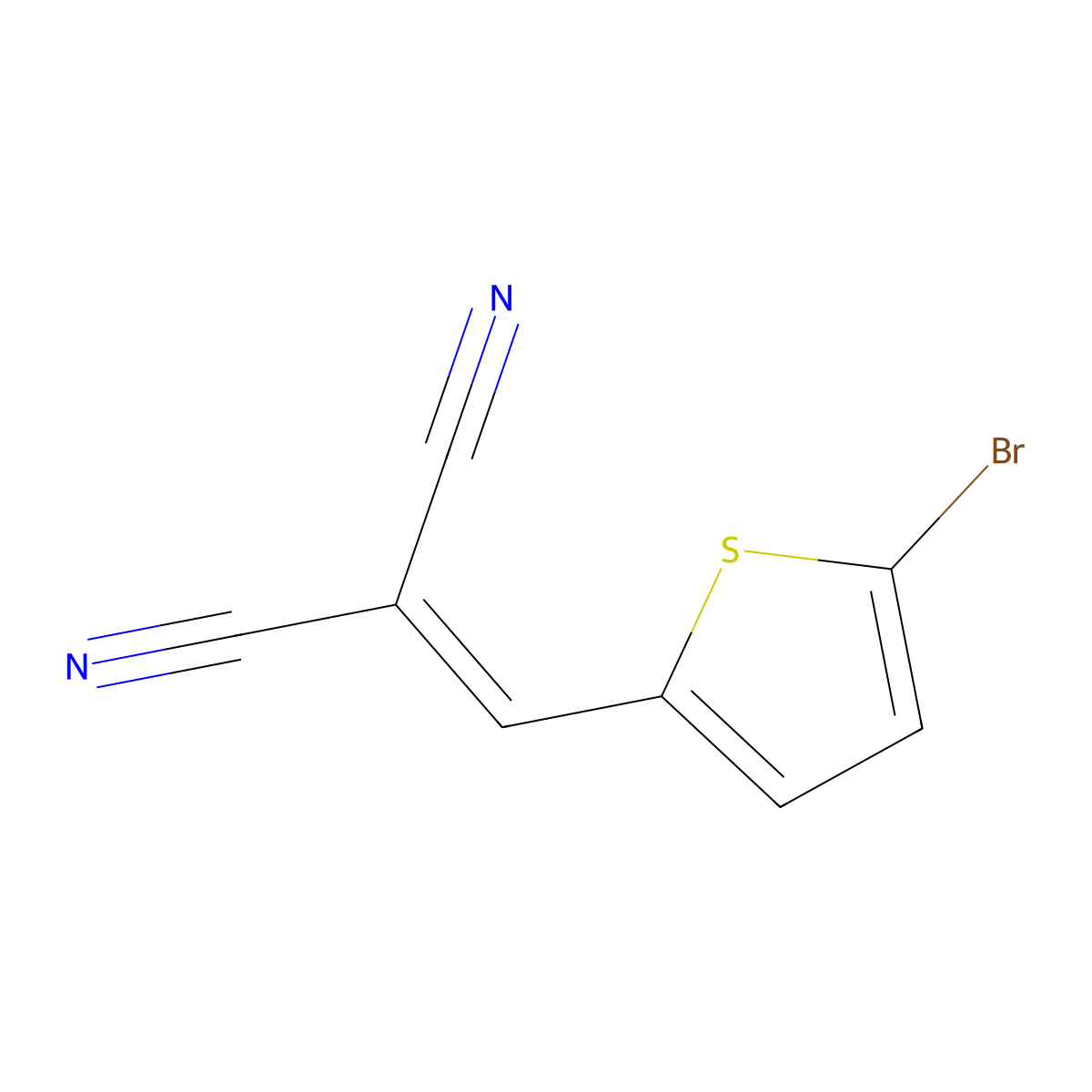 Propanedinitrile, [(5-bromo-2-thienyl)methylene]- molecular structure, CAS 81020-78-2