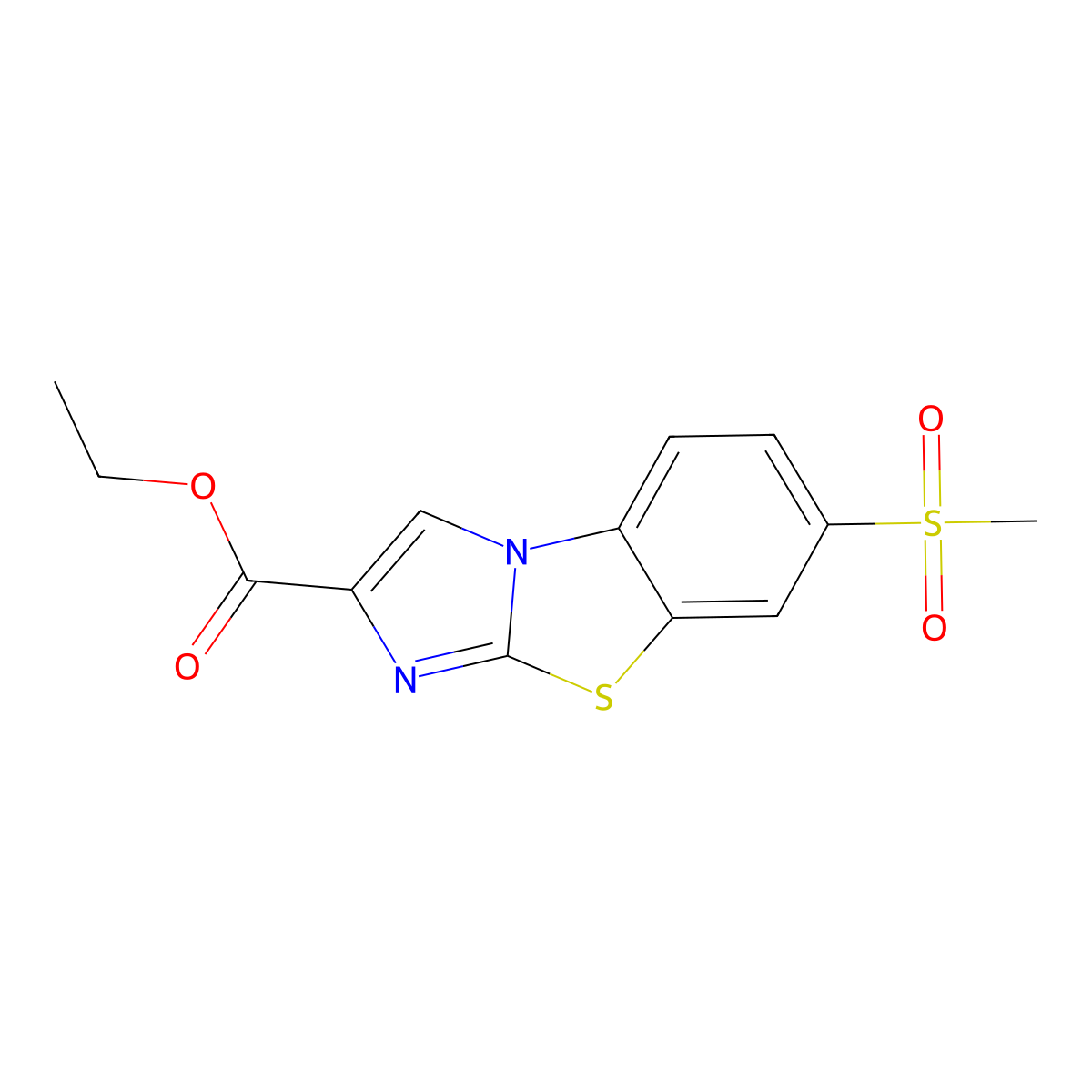 Ethyl 7-(methylsulfonyl)imidazo[2,1-b][1,3]benzothiazole-2-carboxylate molecular structure, CAS 81022-12-0