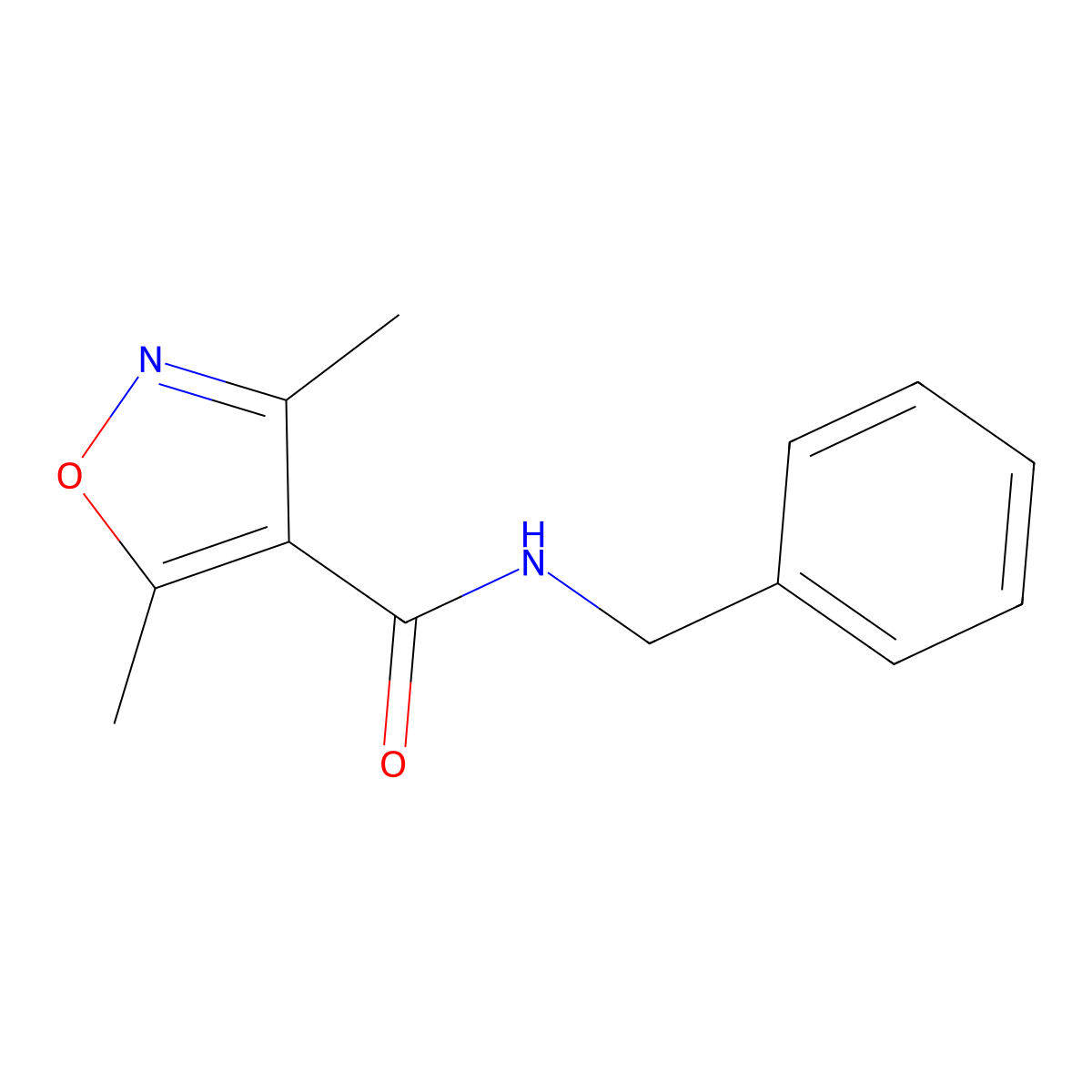 N-benzyl-3,5-dimethyl-4-isoxazolecarboxamide molecular structure, CAS 81022-87-9
