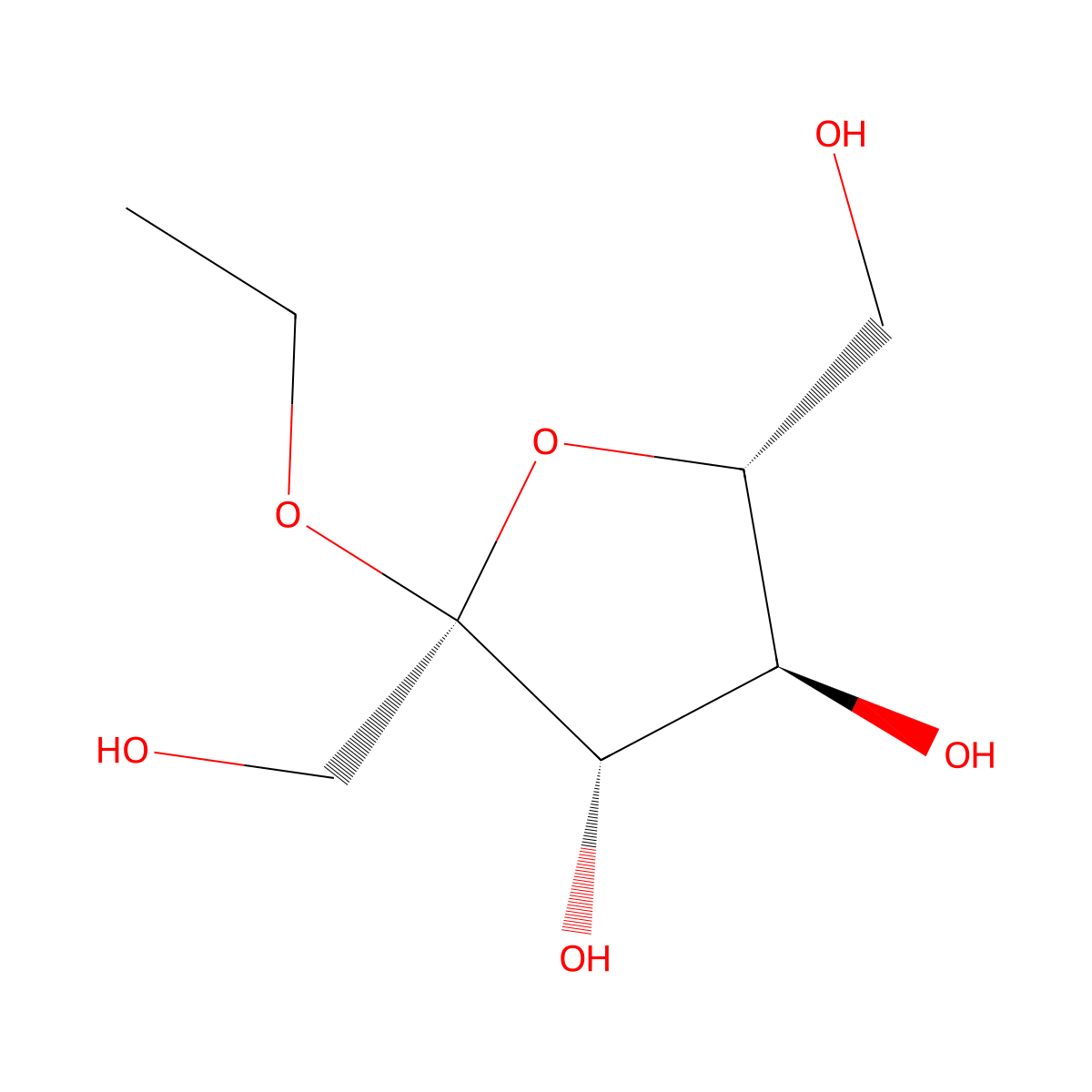 Ethyl alpha-D-fructofuranoside molecular structure, CAS 81024-99-9