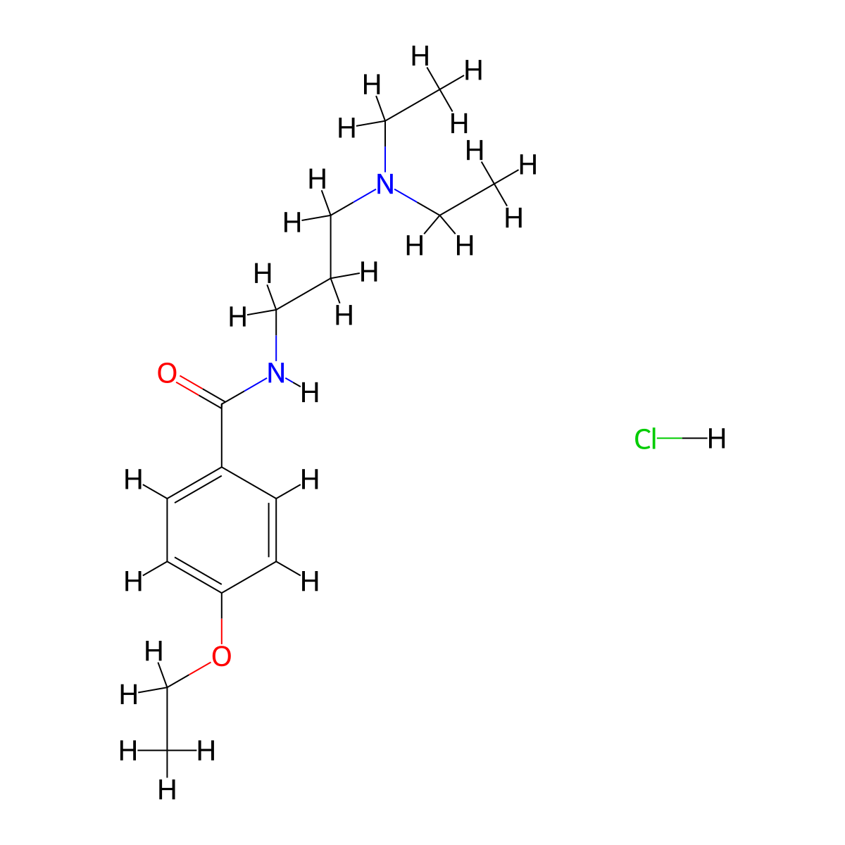 N-(3-(Diethylamino)propyl)-4-ethoxybenzamide monohydrochloride molecular structure, CAS 81028-99-1