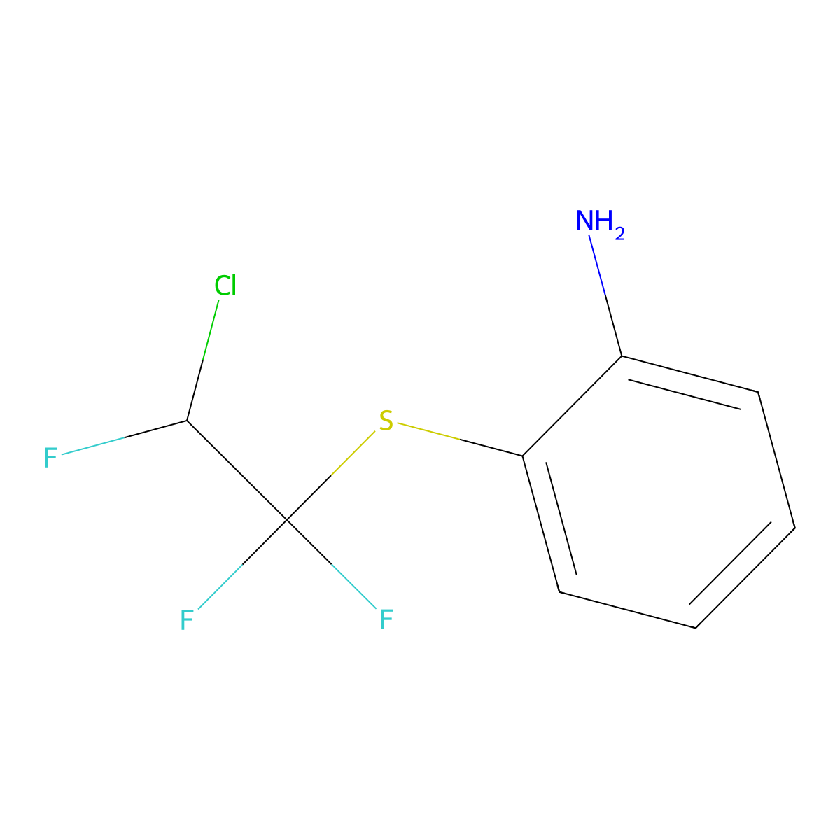 2-[(2-Chloro-1,1,2-trifluoroethyl)thio]aniline molecular structure, CAS 81029-02-9