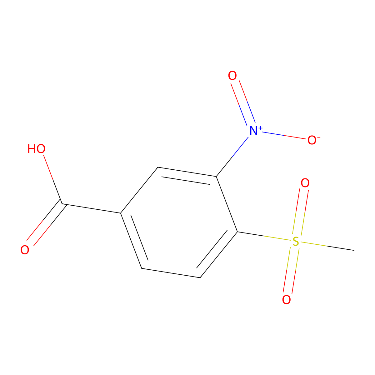 4-(Methylsulphonyl)-3-nitrobenzoic acid molecular structure, CAS 81029-08-5