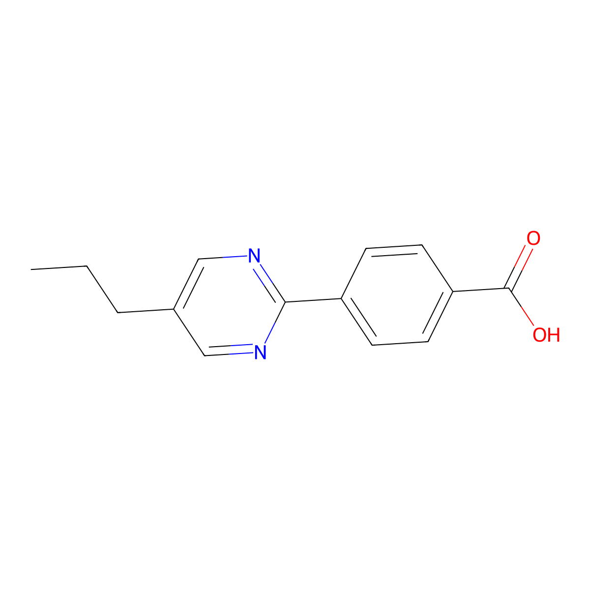 4-(5-Propylpyrimidin-2-YL)benzoic acid molecular structure, CAS 81033-50-3