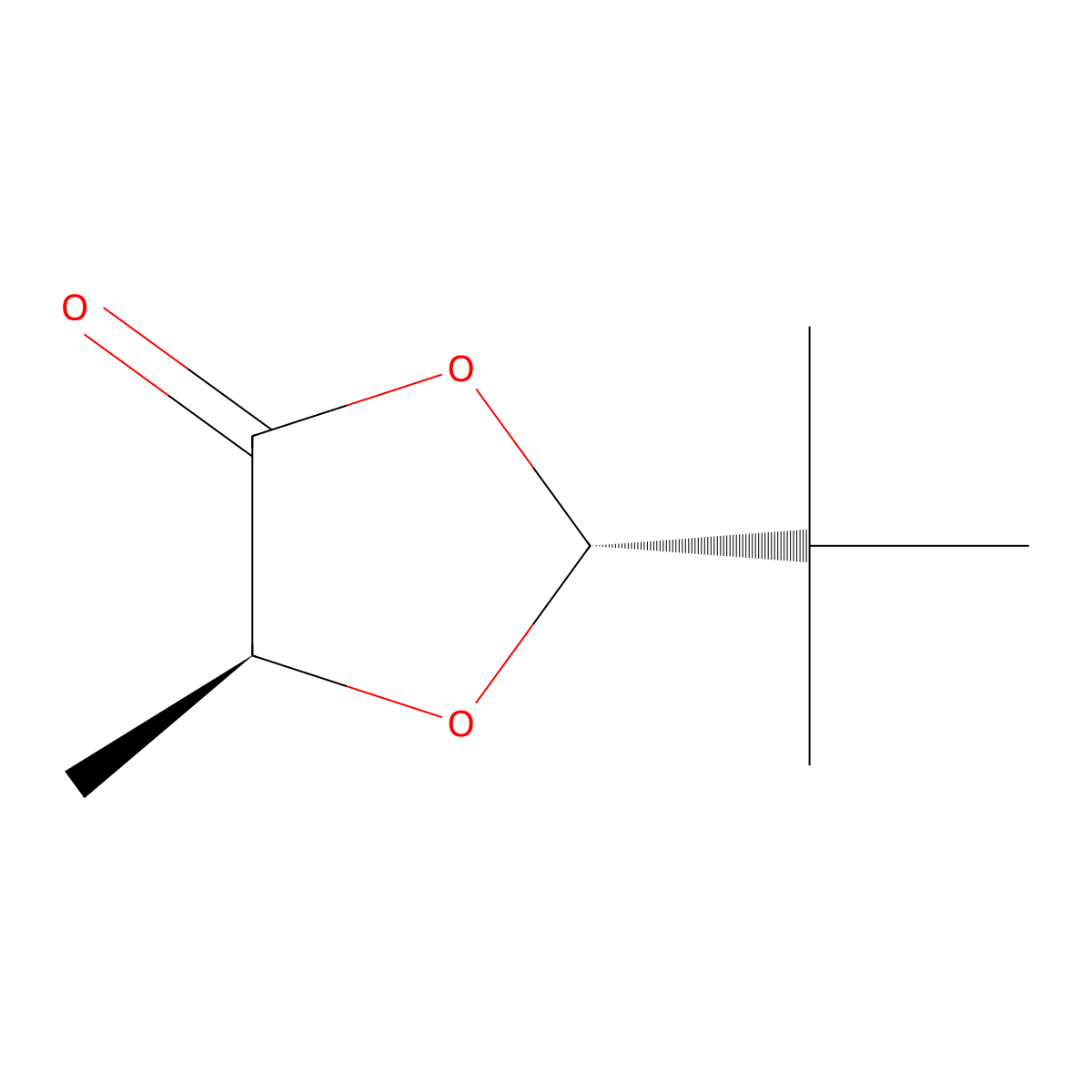 (2R,5S)-2-tert-butyl-5-methyl-1,3-dioxolan-4-one molecular structure, CAS 81037-07-2