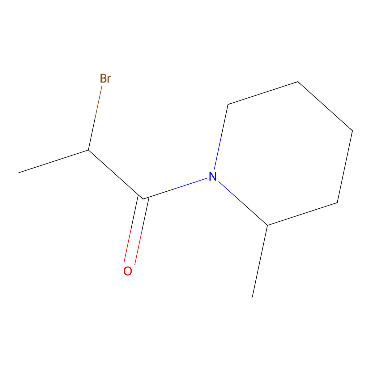 1-(2-Bromopropanoyl)-2-methylpiperidine molecular structure, CAS 81042-13-9