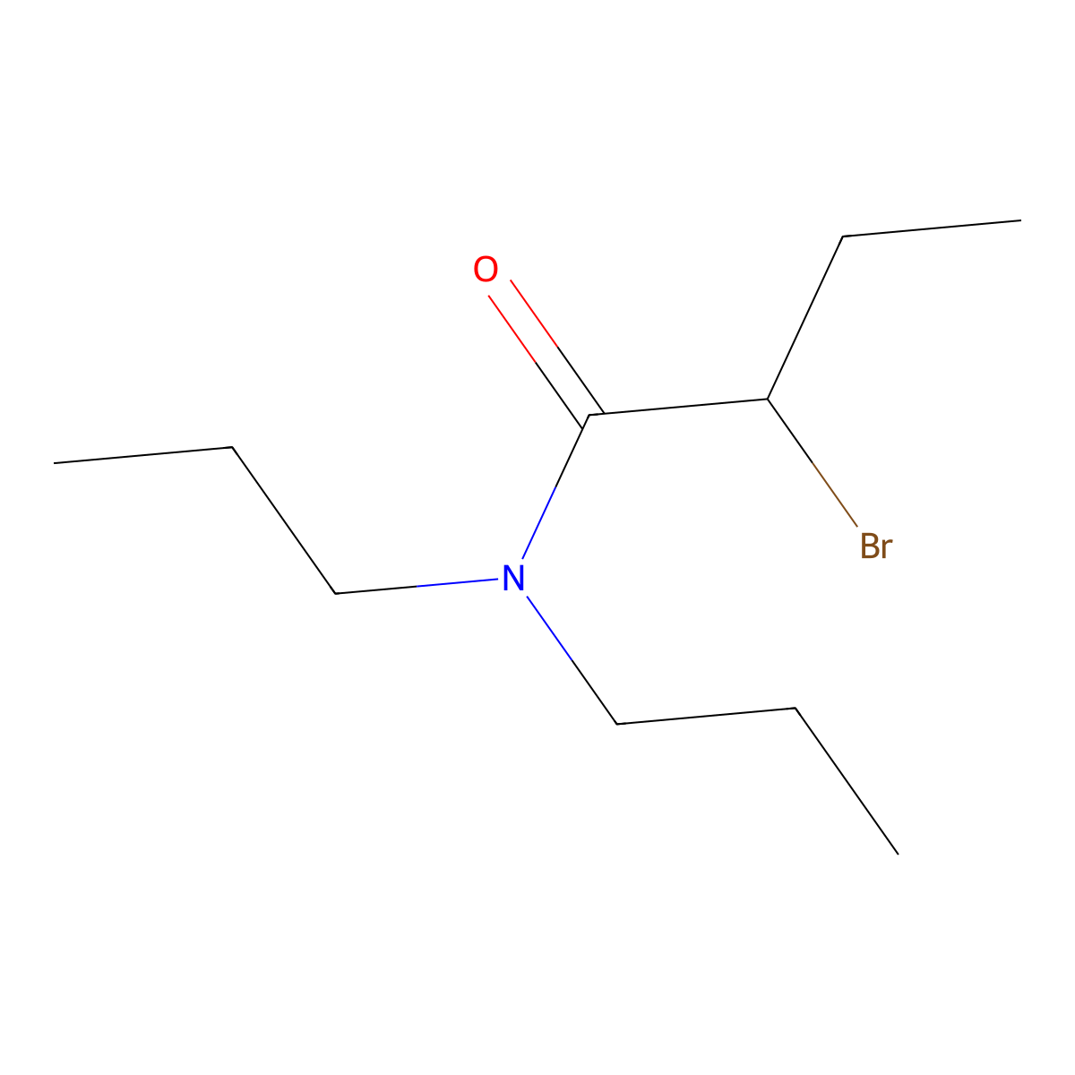 2-bromo-N,N-dipropylbutanamide molecular structure, CAS 81042-15-1