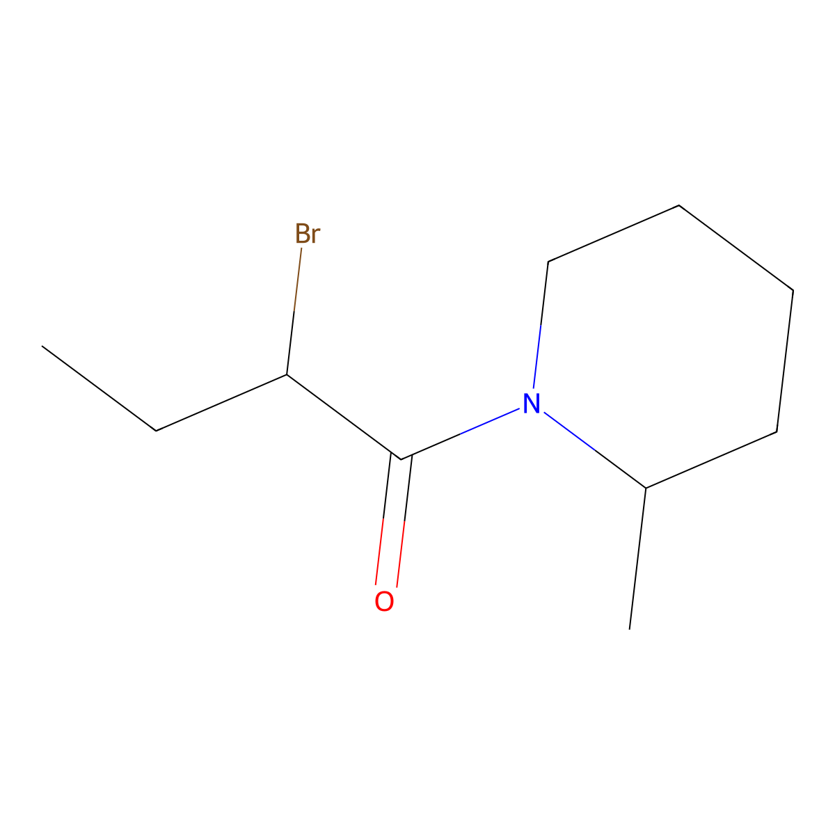 1-(2-Bromobutanoyl)-2-methylpiperidine molecular structure, CAS 81042-27-5