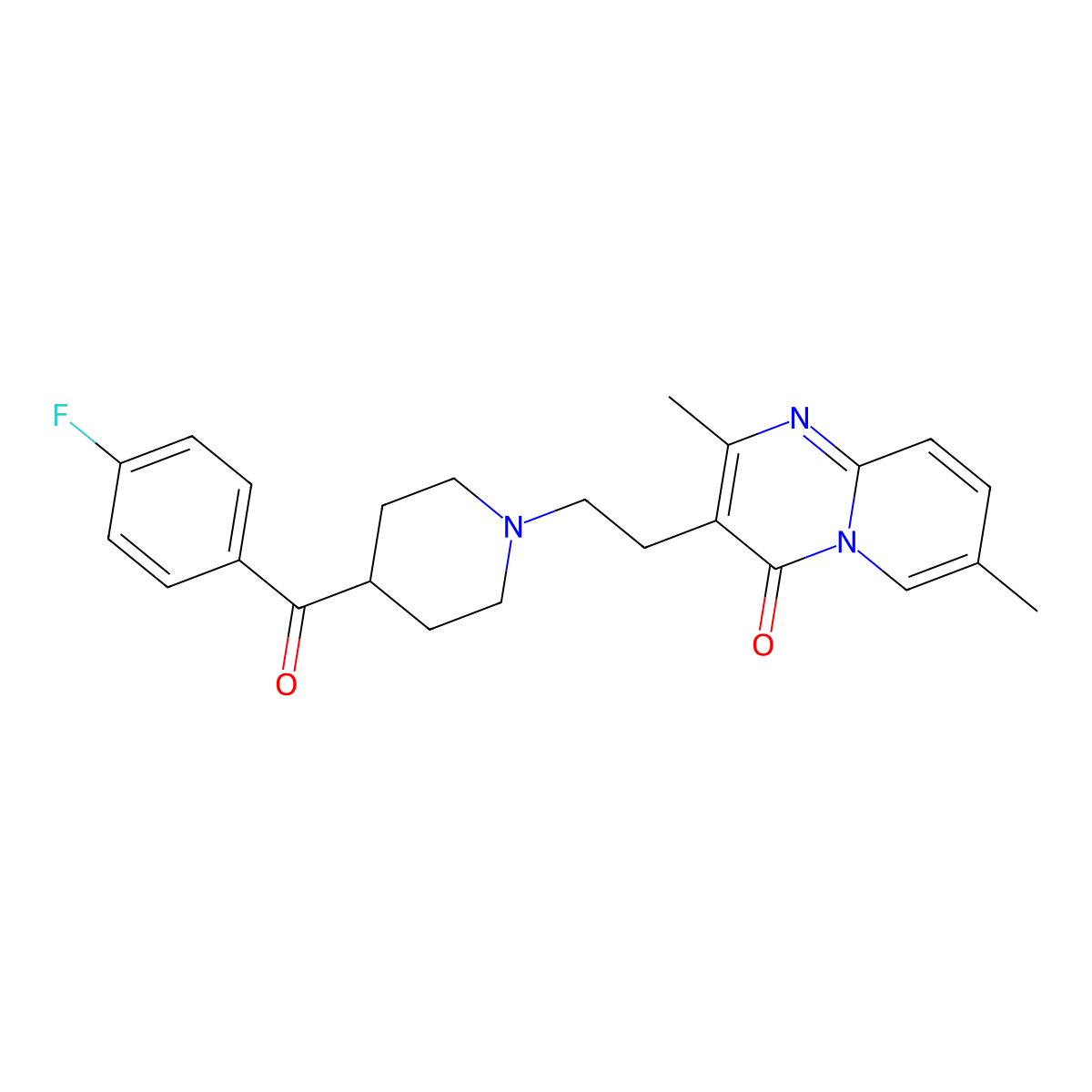 3-(2-(4-(4-Fluorobenzoyl)-1-piperidinyl)ethyl)-2,7-dimethyl-4H-pyrido(1,2-a)pyrimidin-4-one molecular structure, CAS 81043-56-3