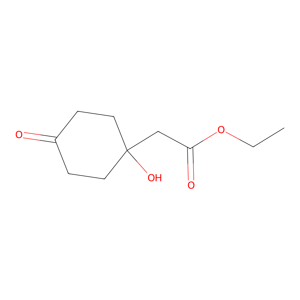 Ethyl 2-(1-hydroxy-4-oxocyclohexyl)acetate molecular structure, CAS 81053-18-1