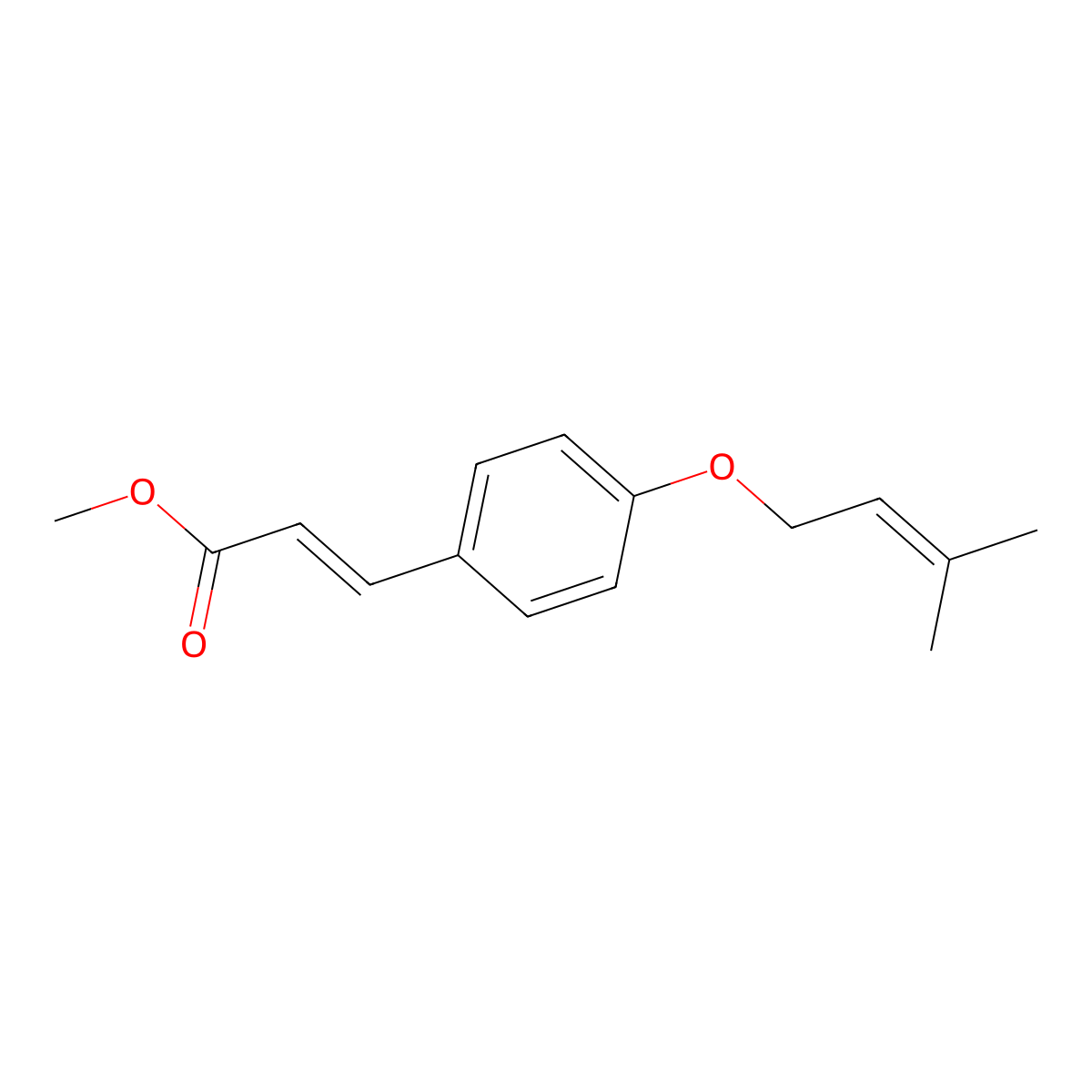 Methyl 4-prenyloxycinnamate molecular structure, CAS 81053-49-8