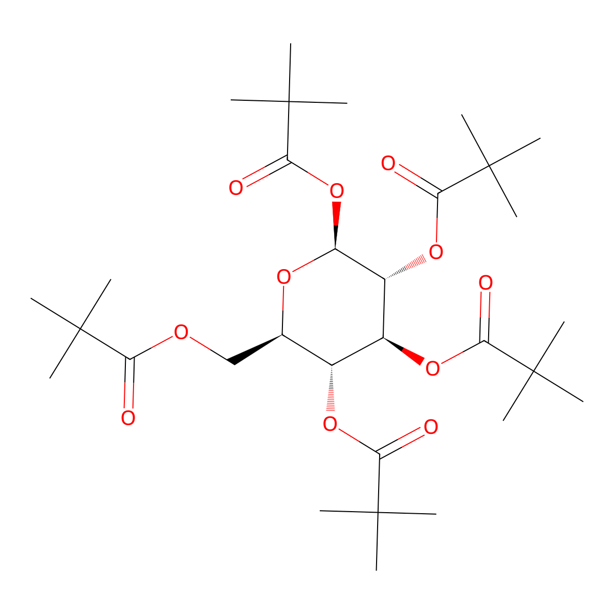(2S,3R,4S,5R,6R)-6-((pivaloyloxy)methyl)tetrahydro-2H-pyran-2,3,4,5-tetrayl tetrakis(2,2-dimethylpropanoate) molecular structure, CAS 81058-26-6