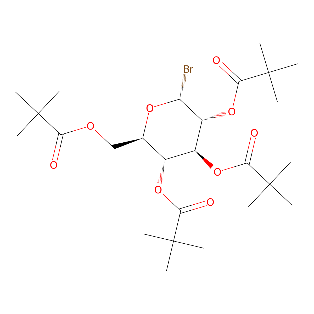 ((2R,3R,4S,5R,6R)-6-bromo-3,4,5-tris(2,2-dimethylpropanoyloxy)oxan-2-yl)methyl 2,2-dimethylpropanoate molecular structure, CAS 81058-27-7