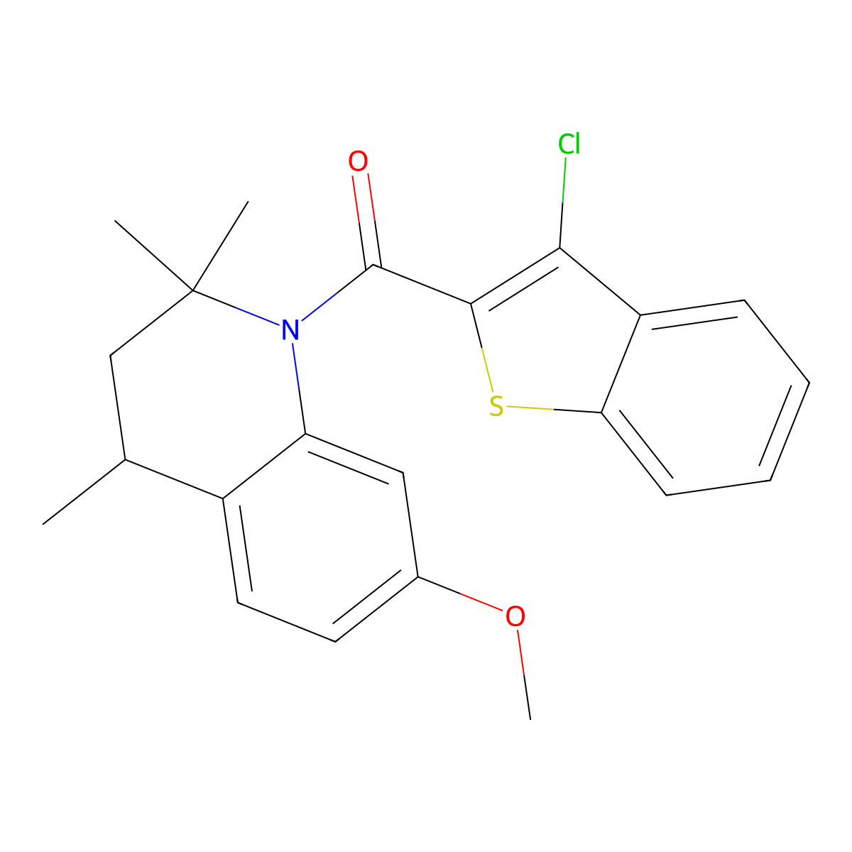 (3-chloro-1-benzothiophen-2-yl)(7-methoxy-2,2,4-trimethyl-3,4-dihydroquinolin-1(2H)-yl)methanone molecular structure, CAS 810627-12-4