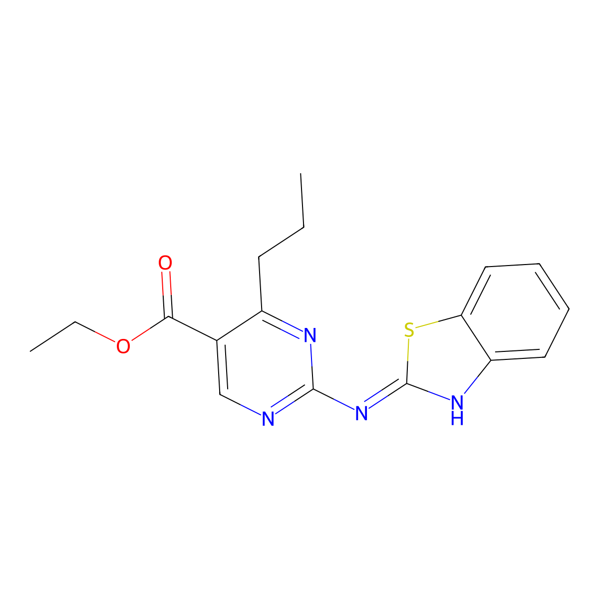 Ethyl 2-(1,3-benzothiazol-2-ylamino)-4-propylpyrimidine-5-carboxylate molecular structure, CAS 810628-06-9