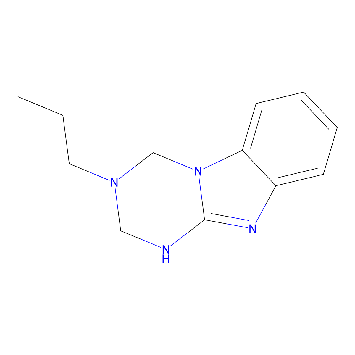 3-Propyl-1,2,3,4-tetrahydro[1,3,5]triazino[1,2-a]benzimidazole molecular structure, CAS 810628-18-3