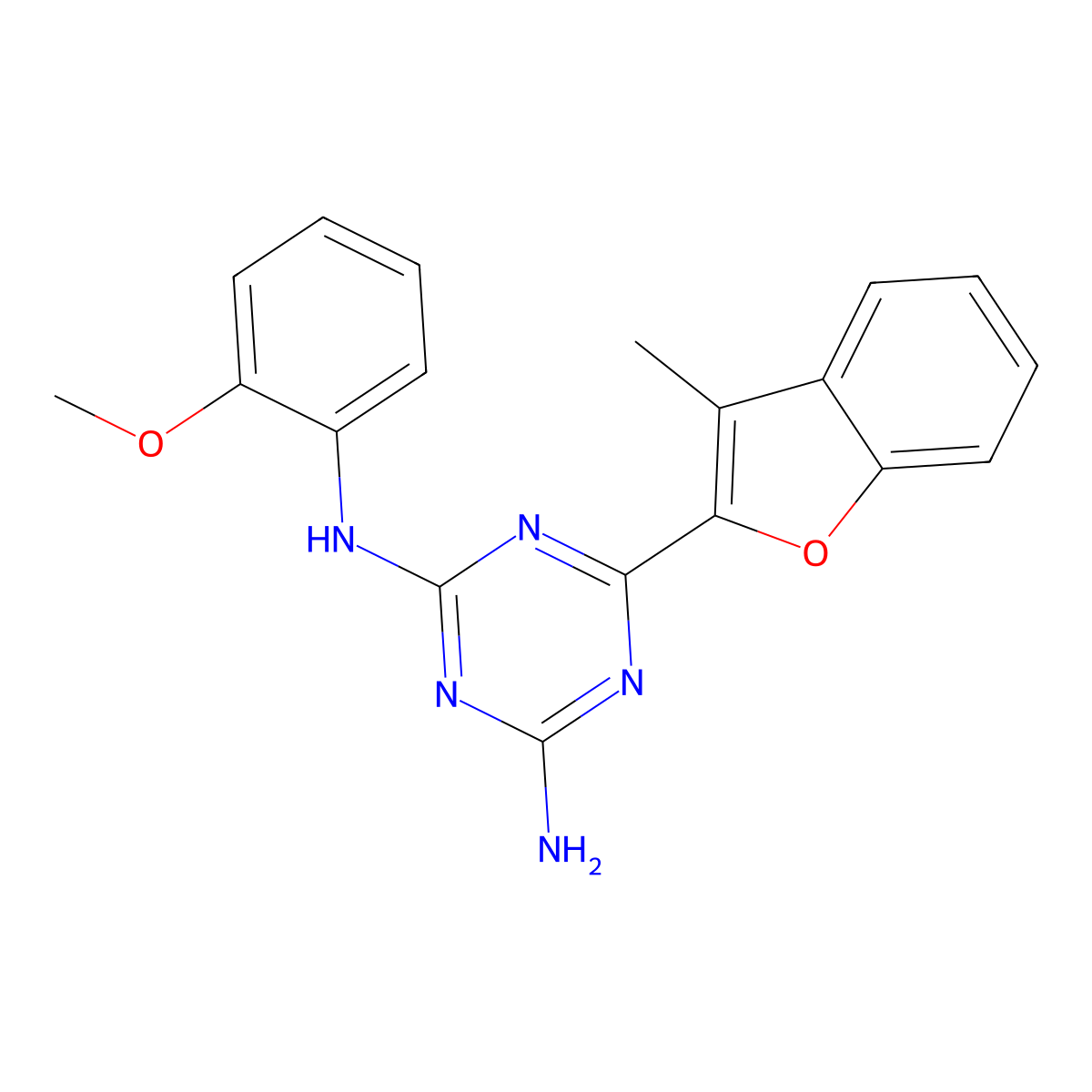 N2-(2-methoxyphenyl)-6-(3-methyl-2-benzofuranyl)-1,3,5-triazine-2,4-diamine molecular structure, CAS 810628-26-3