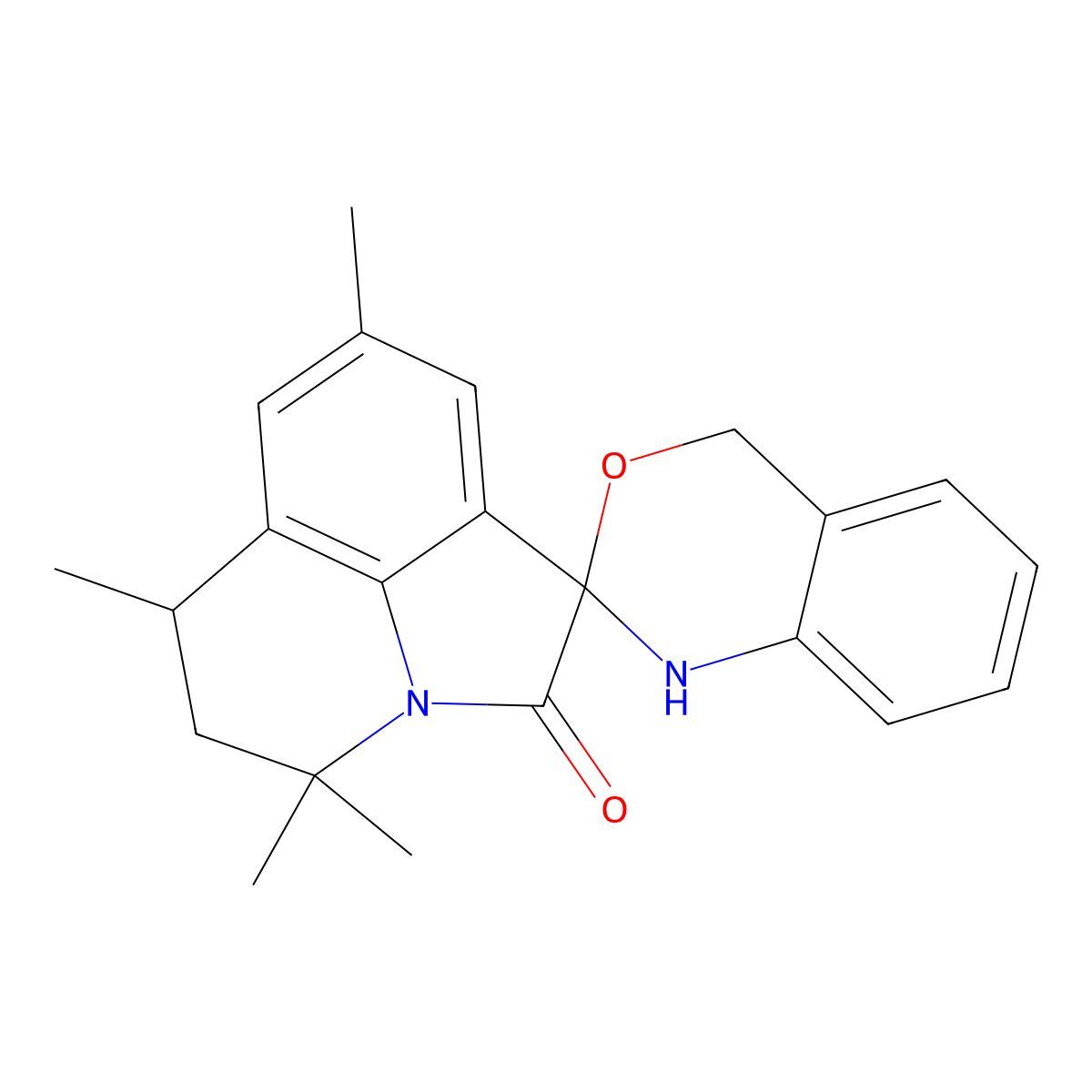 4',4',6',8'-tetramethyl-1,4,5',6'-tetrahydro-4'H-spiro[3,1-benzoxazine-2,1'-pyrrolo[3,2,1-ij]quinolin]-2'-one molecular structure, CAS 810630-73-0