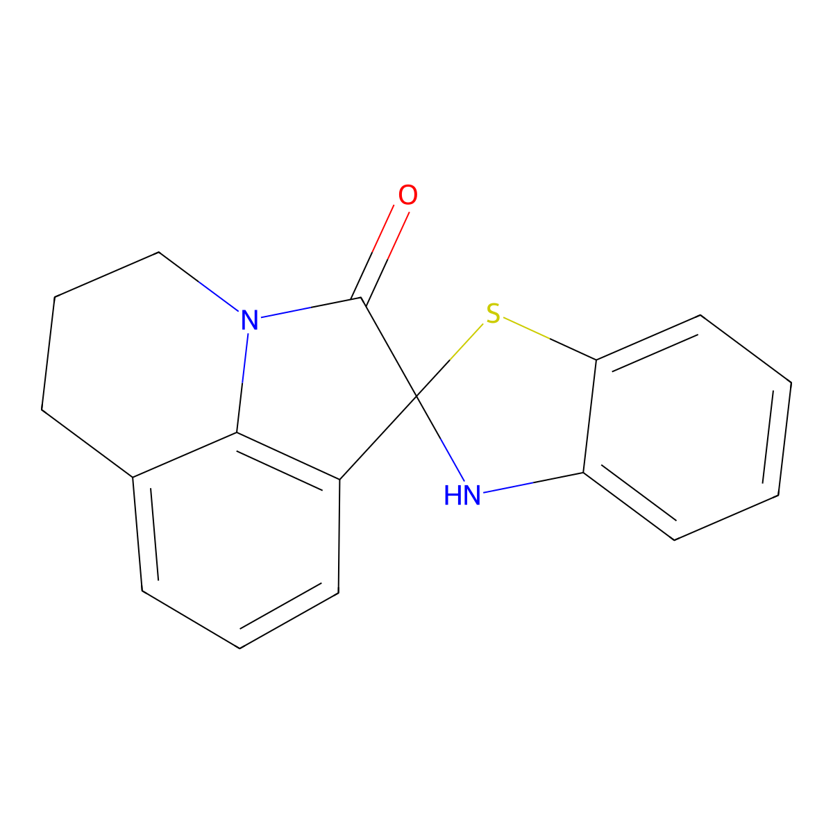 5',6'-dihydro-3H,4'H-spiro[1,3-benzothiazole-2,1'-pyrrolo[3,2,1-ij]quinolin]-2'-one molecular structure, CAS 810631-15-3