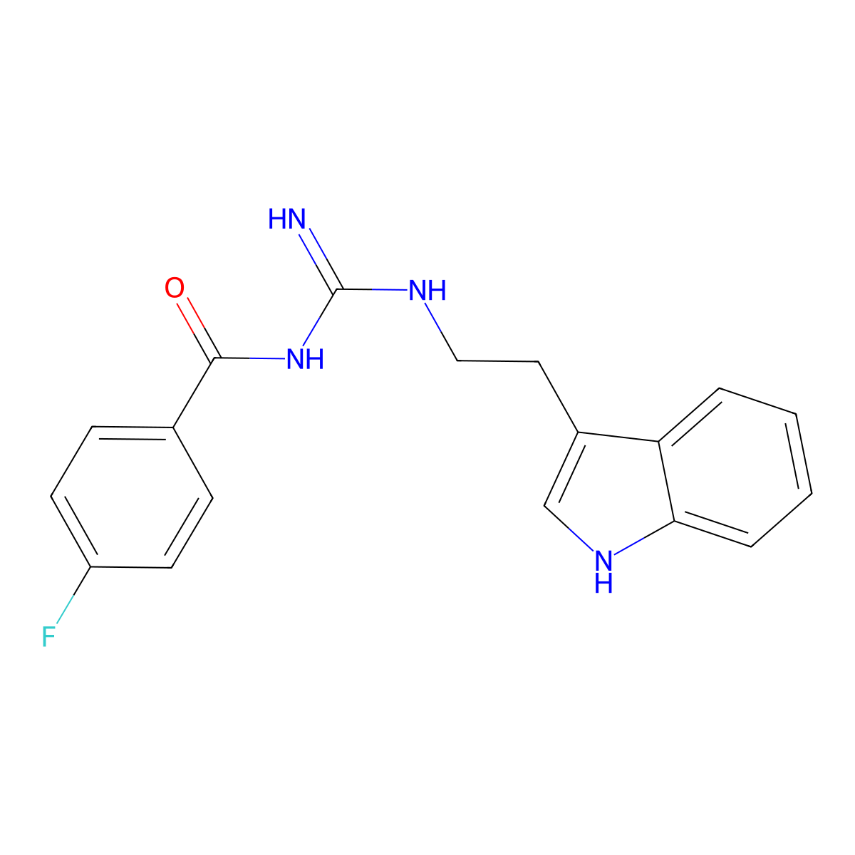 4-fluoro-N-{N-[2-(1H-indol-3-yl)ethyl]carbamimidoyl}benzamide molecular structure, CAS 810632-47-4