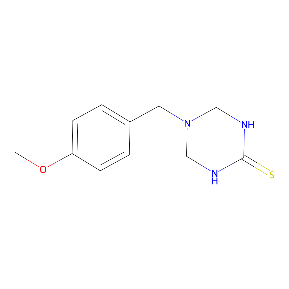 5-(4-Methoxybenzyl)-1,4,5,6-tetrahydro-1,3,5-triazine-2-thiol molecular structure, CAS 810634-55-0